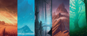 Unstable Full Art Borderless Basic Lands by John Avon